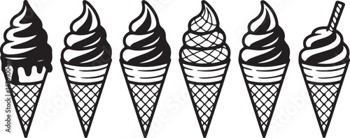 Classic Ice Cream Cone Silhouette Design

Double Scoop Ice Cream Vector Art

Ice Cream Sundae with Cherry Silhouette

Popsicle and Ice Cream Bar Vector Scene

Cute Ice Cream Character Silhouette