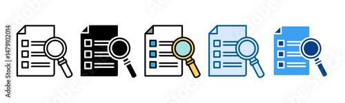 Inspection Icon Set Multiple Style Collection