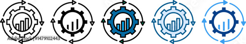 Continuous Improvement Icon Set Multiple Style Collection