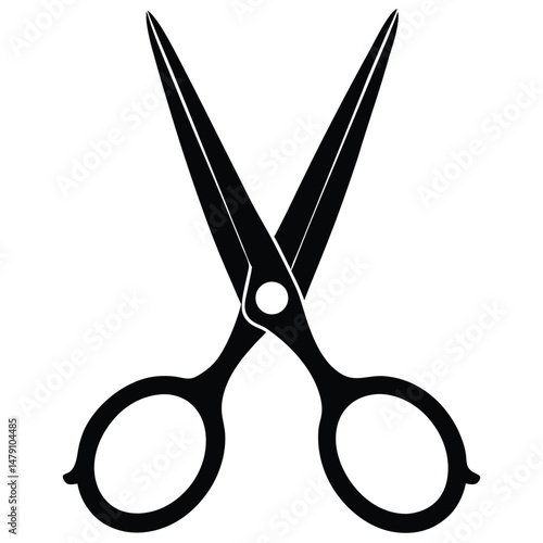 A professional hairdressing scissors vector silhouette 