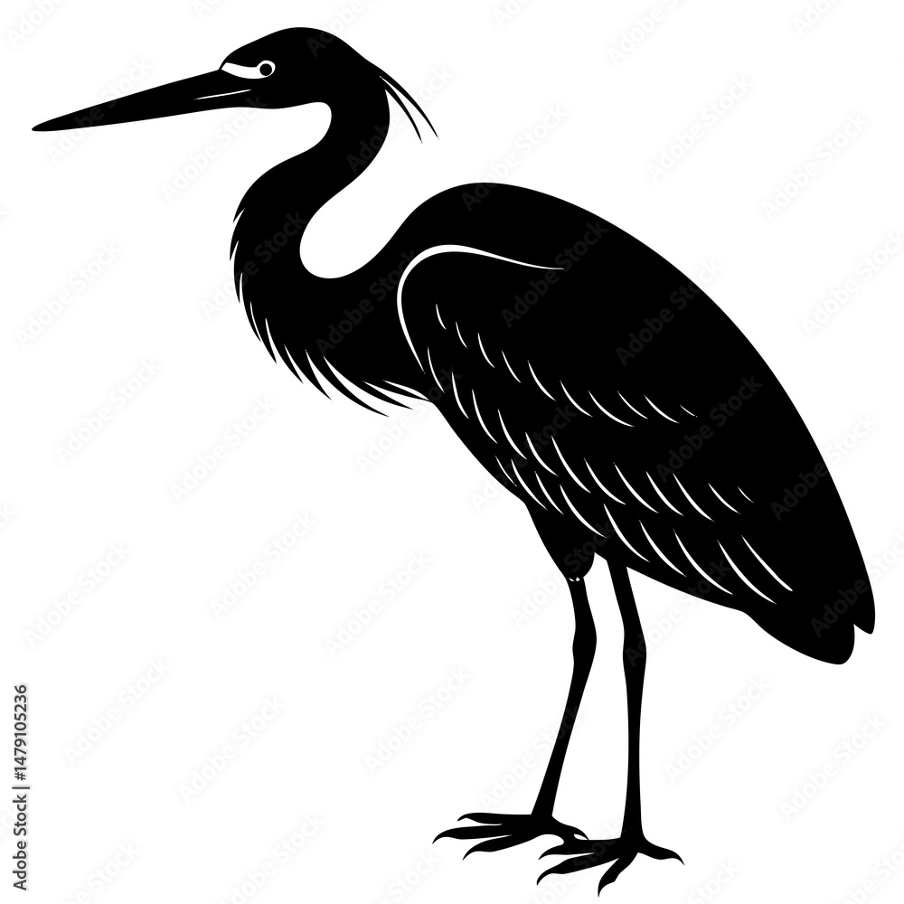 Fototapeta premium heron vector silhouette