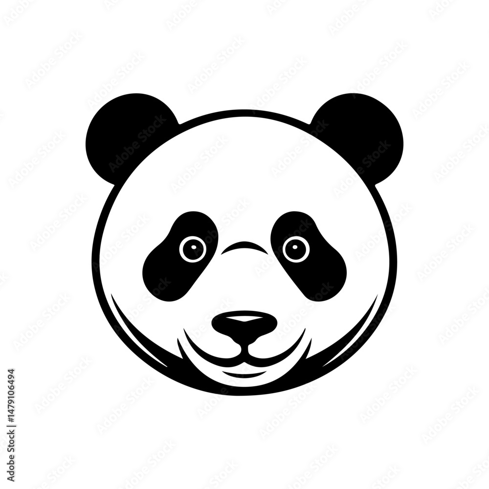 Fototapeta premium Panda head icon isolated on white. Design element for logo, label, sign, poster, flyer. Vector illustration