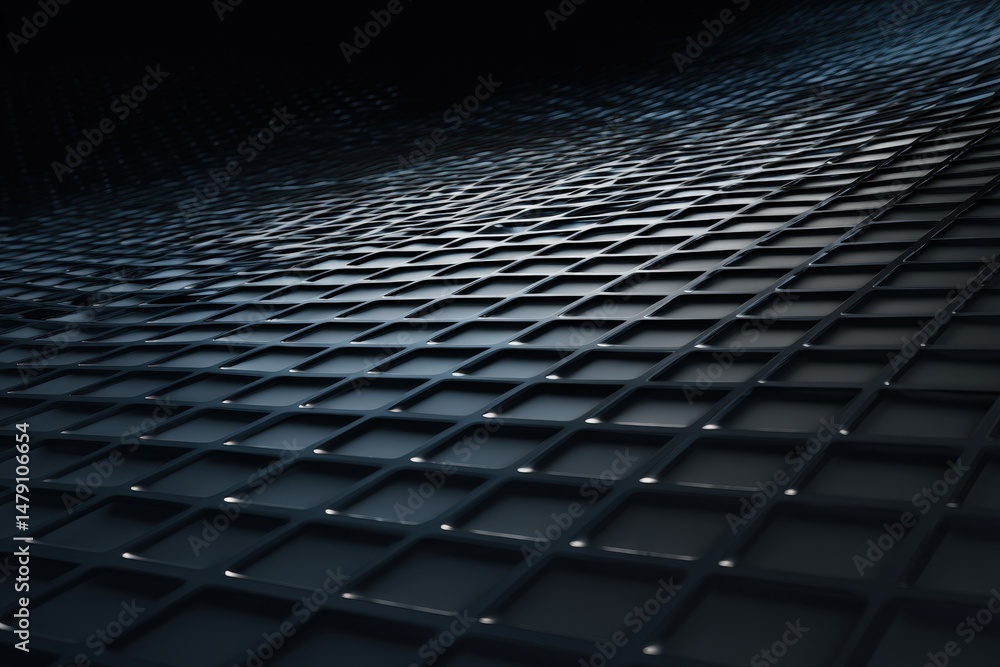 Obraz premium Dark, metallic grid pattern design with light accents.