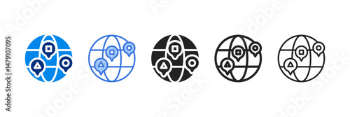 Diversity  Icon Set Multiple Style Vector Illustration 