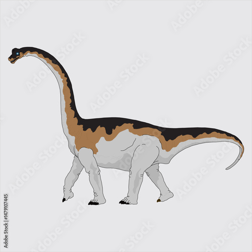 Illustration of a Brachiosaurus. Perfect for educational materials, children's books, or prehistoric themes.