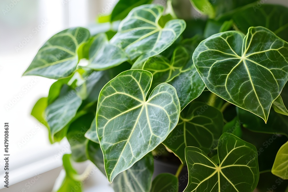 Obraz premium Fresh leafy indoor plant in a modern pot with a natural touch that enhances the charm of your living room