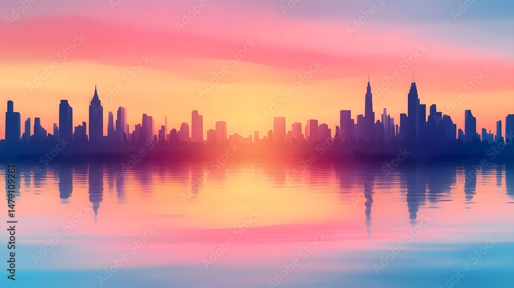 Fototapeta premium sunset in the city