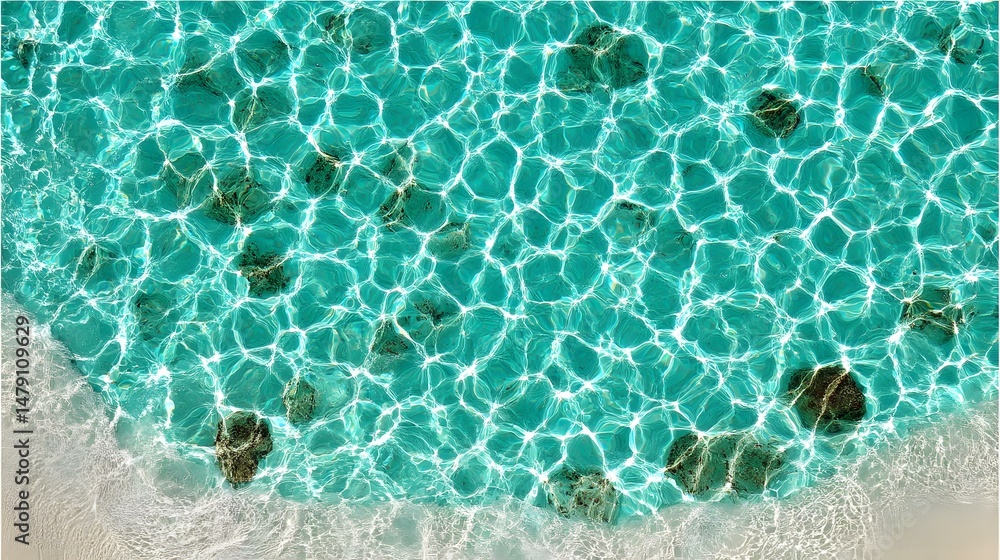 Obraz premium with shimmering sunlight patterns on calm waves