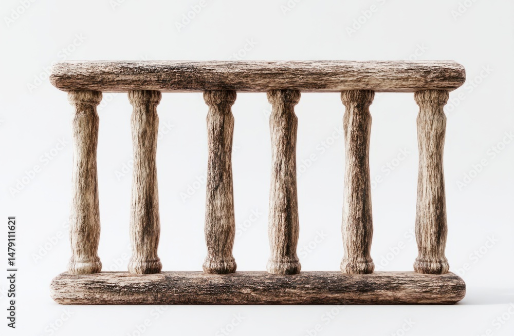 Fototapeta premium Display Wooden Carved Columns, Antique, Vintage Display Stand, Home Decor, Ornate Display for items with Natural Light