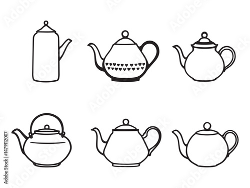 Minimal Teapot Vector Drawing Bundle