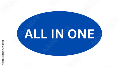 Fotografie all in one written sticker illustration on a transparent background