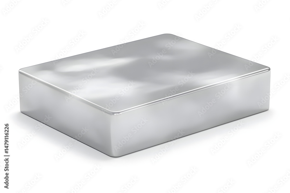 Fototapeta premium Smooth silver rectangular object