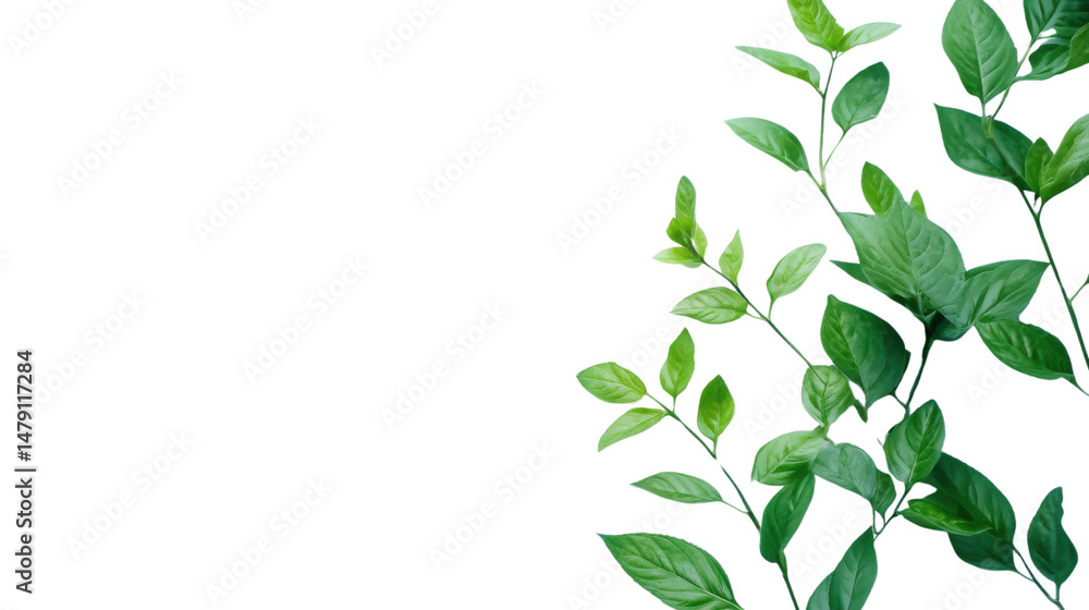 Obraz premium green leaves on white background