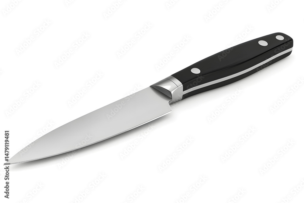 Stainless steel paring knife close up Stainless steel paring knife close up