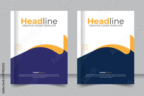 Professional Business Book Cover Layout Editable Vector Template
