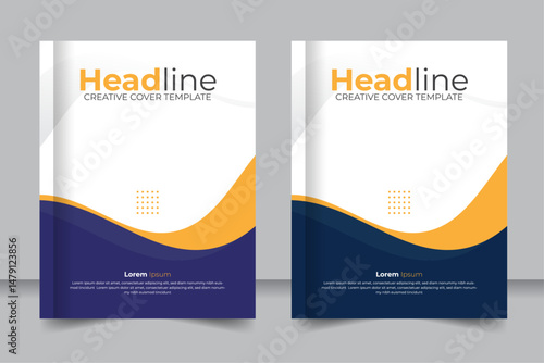Elegant Book Cover Design for Business Branding and Reports, Professional Corporate Book Cover Layout
