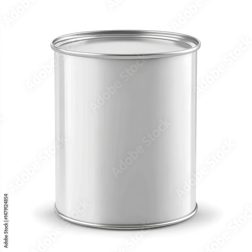 Wallpaper Mural Blank White Metal Can Mockup Packaging Design Tin Container Food Product Empty Tin Cylinder Shape Torontodigital.ca