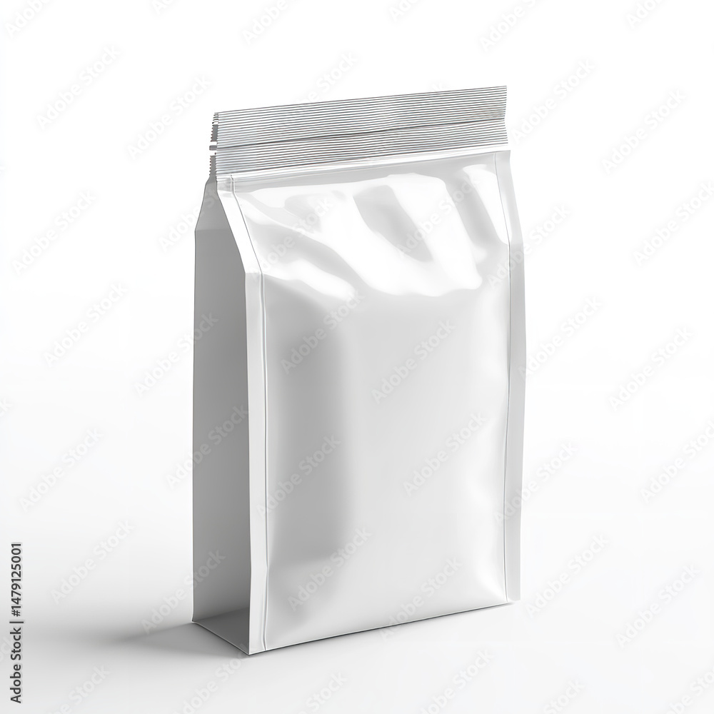 Blank White Stand Up Pouch Mockup Packaging Design Template Food Bag Product Packaging Resealable Blank White Stand Up Pouch Mockup Packaging Design Template Food Bag Product Packaging Resealable