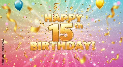 Fifteenth Birthday Celebration Banner