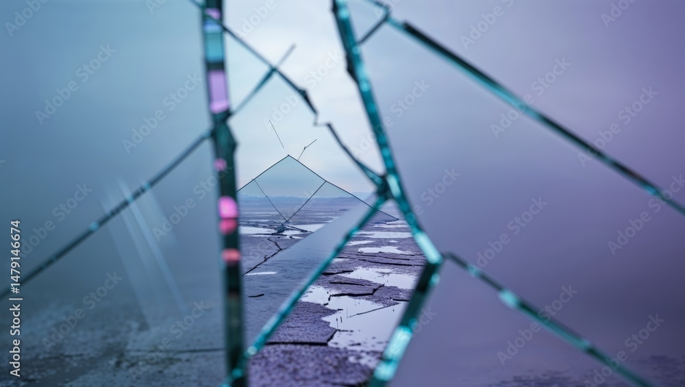 Φωτογραφία a dreamlike through a shattered glass