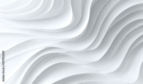 Abstract white undulating architectural design illustration.