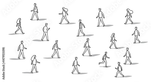 People Walking in Various Directions