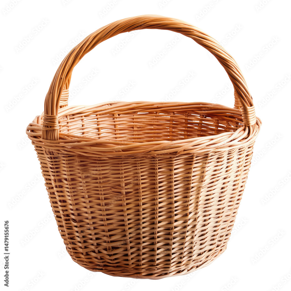 Obraz premium Round woven basket with handle