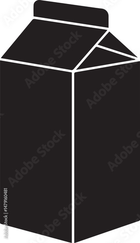 Milk Box Silhouette Vector | Flat Black Vector Art Illustration Vector EPS Format