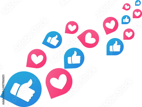 Social Media Love and Like Reactions