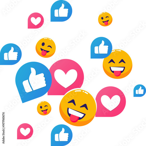 Social Media Love and Like Reactions