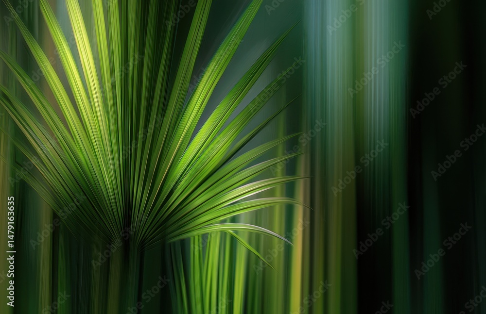 Obraz premium Close-up view of vibrant green foliage in a blurred background.