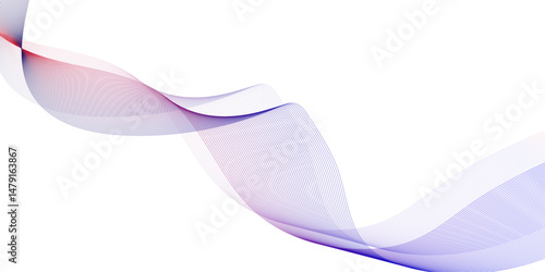 Abstract wave element for design, in blue and pink gradient color. Abstract gradient colorful wave ribbon line pink modern illustration design on transparent background.