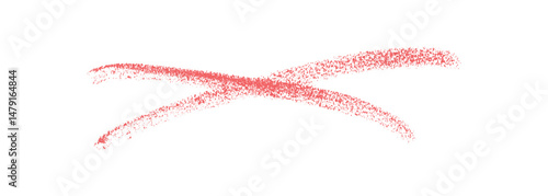 Red Crayon Scribble Cross Mark – Hand Drawn X Symbol on White Background