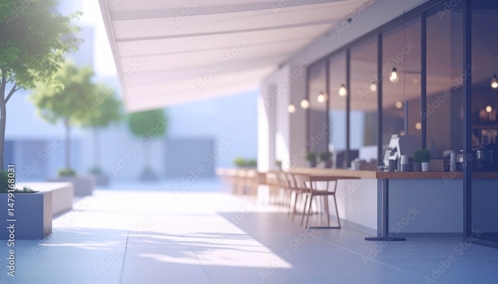 Fototapeta premium coffee shop awning minimalist charming