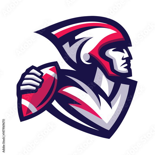 Vector Silhouette of Quarterback Throwing Pass