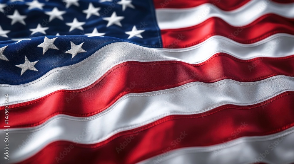 Obraz premium American flag waving in the wind american american flag patriotism.