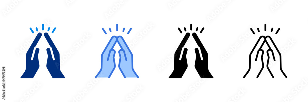 Obraz premium Gratitude Icon Set Multiple Style Vector Illustration 