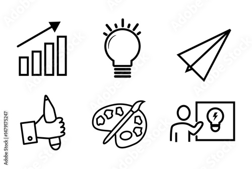 Smart idea icon set vector 