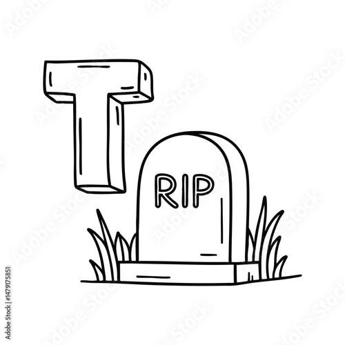 An illustration of letter T stands for T Tomb