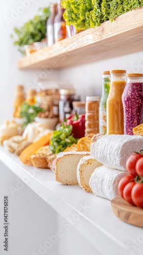 Fresh Colorful Vegetables on Shelf