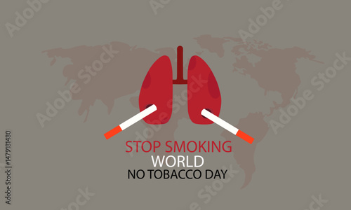 World No Tobacco Day Gray Background