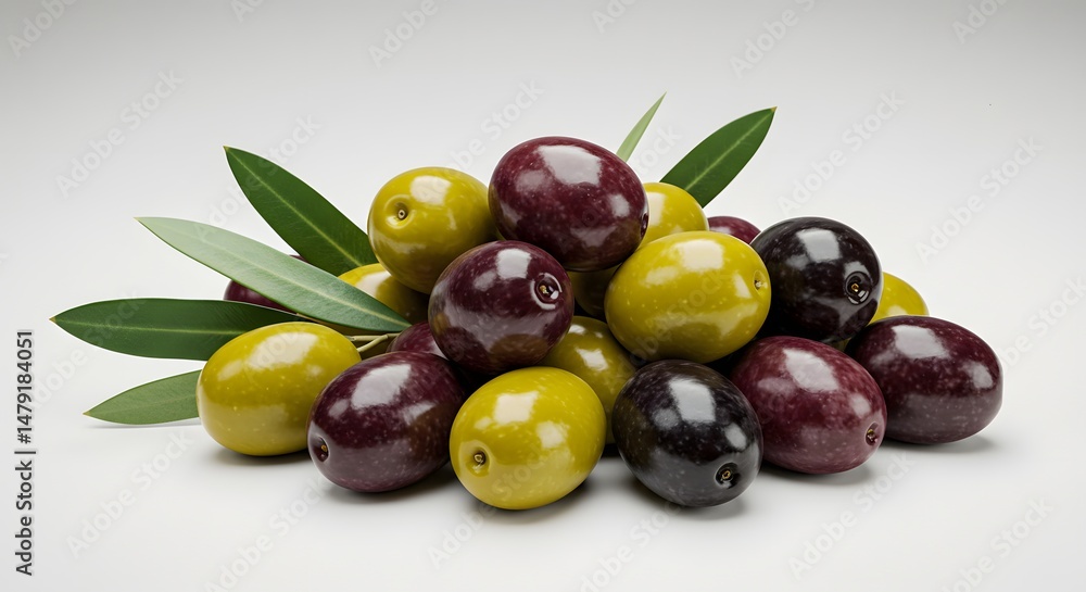 Olive Pile with Green Leaves Olive Pile with Green Leaves