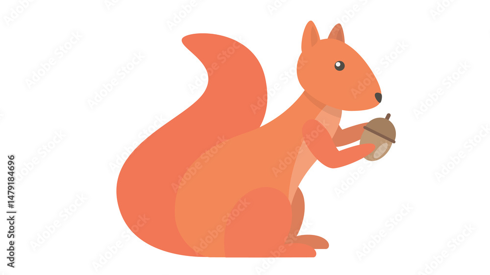 Obraz premium Cute Squirrel with Nut