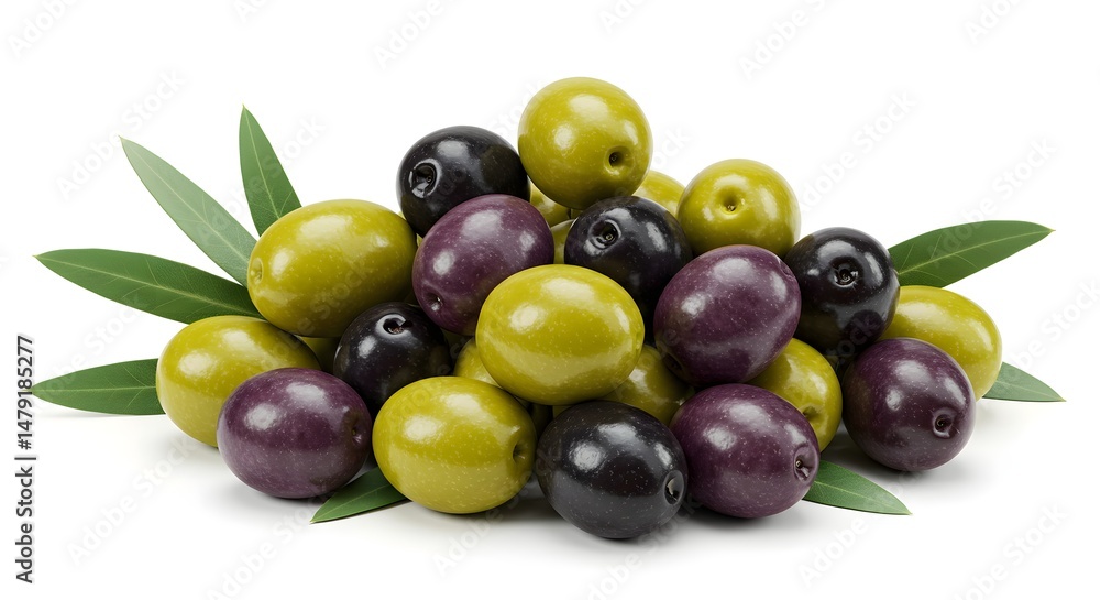 Olive Green Purple Black Pile Isolated Olive Green Purple Black Pile Isolated