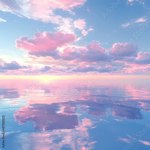 Seamless dark blue and pink sky before sunset hdri panorama 360 degrees angle view with beautiful clouds for use in 3d graphics or game development as sky dome or edit drone shot