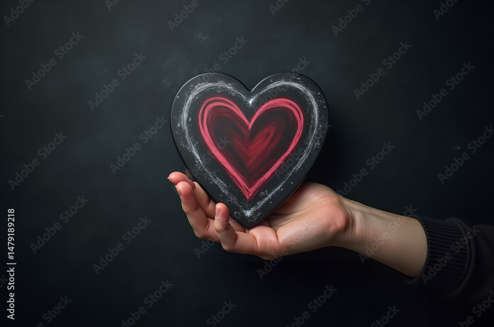 Fototapeta premium Creative bright heart love.generative ai