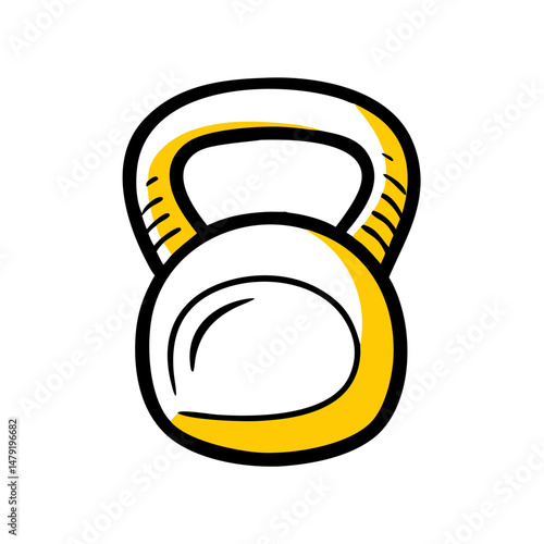 Cheerleading pom-pom in vibrant yellow and white colors  
