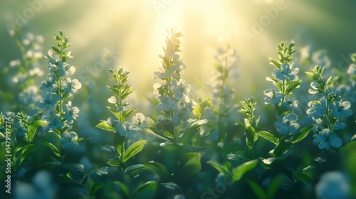 green grass and sun rays