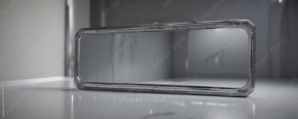 Obraz premium Mirror-like silver with subtle highlights; perfect for tech & sci-fi projects , material, reflective, polished