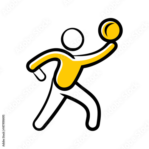 Cheerleading pom-pom in vibrant yellow and white colors  